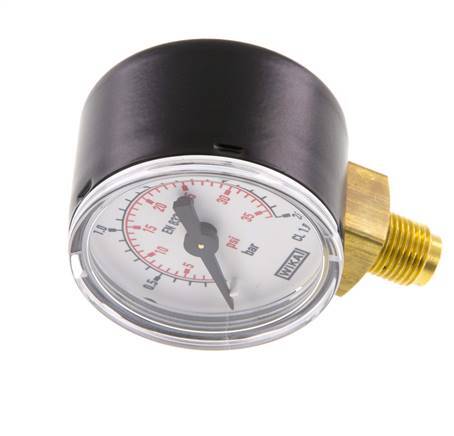 Manómetro de presión por debajo de acero / latón 40 mm Clase 1.6