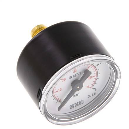 0.4 Bar (0..58 psi) Manómetro Acero trasero / latón 40 mm Clase 1.6