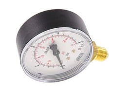 Manómetro de presión por debajo de plástico / latón 63 mm Clase 2.5