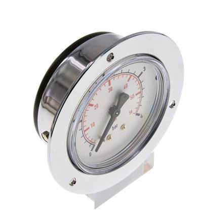 0..4 Bar (0..58 psi) Panel Mount Pressure Gauge Steel/Brass 63 mm Class 2.5 (Front Panel)