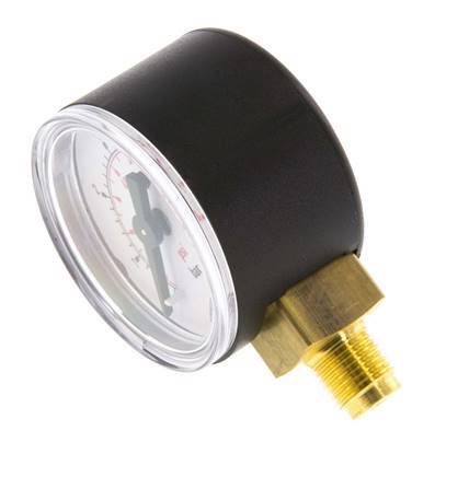 0..6 Bar (0..87 psi) Pressure Gauge Below Plastic/Brass 40 mm Class 2.5