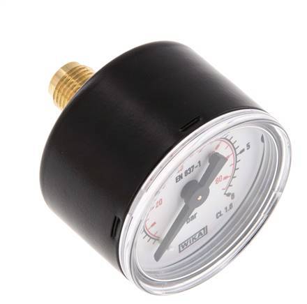 0.6 Bar (0..87 psi) Manómetro Acero trasero / latón 40 mm Clase 1.6