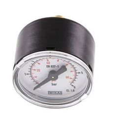 0..6 Bar (0..87 psi) Pressure Gauge Rear Steel/Brass 40 mm Class 1.6