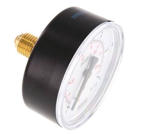 0..6 Bar (0..87 psi) Pressure Gauge Rear Plastic/Brass 63 mm Class 2.5