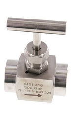 G1'' Válvula de aguja de acero inoxidable PTFE 300 bar - NLS