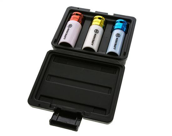 3-Piece Power Socket Set In Plastic Magazine 1/2" (12.7 mm)