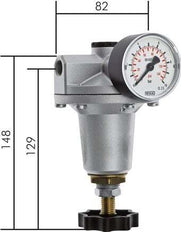 Precision Pressure Regulator G1/4'' 550 l/min 0.5-16.0bar/7-232psi Zinc Die-Cast Standard 3