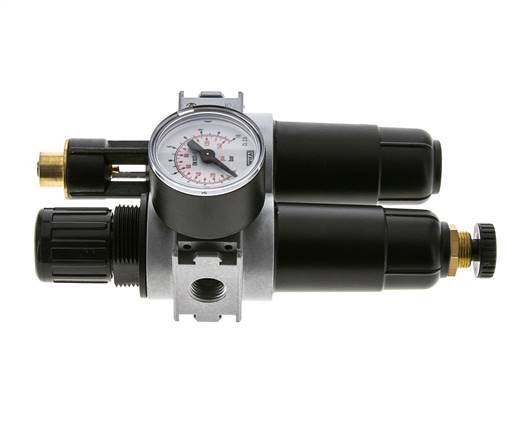 FRL 2-Part G1/4'' 700 l/min 0.2-6.0bar/3-87psi Semi-Auto 40 mm Pressure Gauge Metal Multifix 0