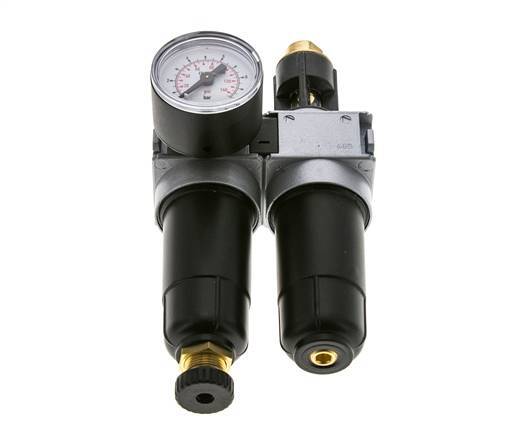 FRL 2-Part G1/4'' 700 l/min 0.2-6.0bar/3-87psi Semi-Auto 40 mm Pressure Gauge Metal Multifix 0