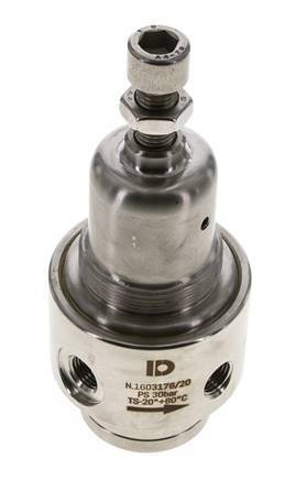 Pressure Regulator G1/4'' 700 l/min 0.2-3.0bar/3-44psi Stainless Steel Gases Liquids