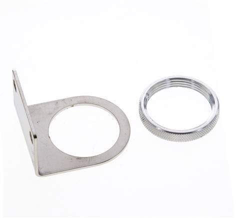 Soporte y tuerca para regulador de presión 1/4'' de acero inoxidable