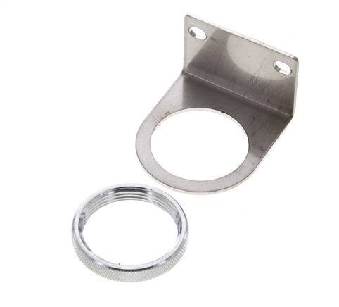Soporte y tuerca para regulador de presión 1/4'' de acero inoxidable