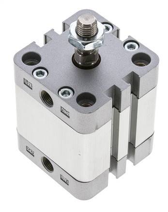 ISO 21287 Compact Double Acting Cylinder 40-20mm - Magnetic - Male Rod