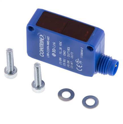 Barrera fotoeléctrica de reflexión 20-8000 mm M8 de 4 polos