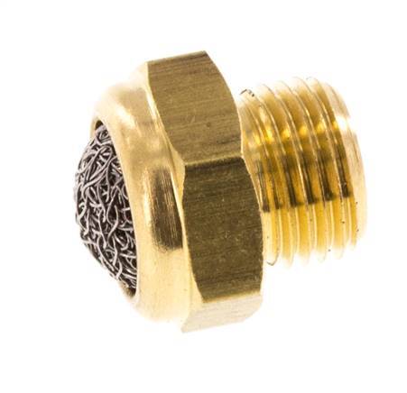 Silenciador Neumático Compacto de Latón G1/8'' 1.4301 Malla Metálica [5 Piezas]