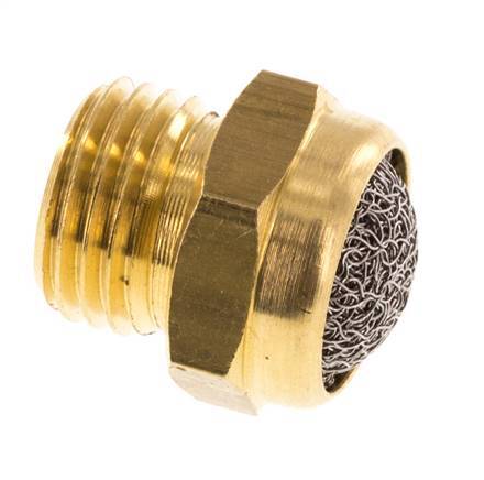 G1/4'' Brass Compact Pneumatic Muffler 1.4301 Wire Mesh [5 Pieces]