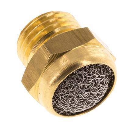 G1/4'' Brass Compact Pneumatic Muffler 1.4301 Wire Mesh [5 Pieces]