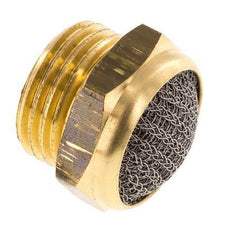 G1/2'' Brass Compact Pneumatic Muffler 1.4301 Wire Mesh [2 Pieces]