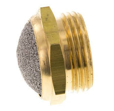 Silenciador Neumático Compacto de Latón G1'' 1.4301 Malla Metálica