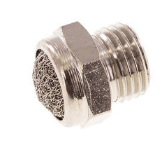 G1/4'' Nickel-Plated Brass Compact Pneumatic Muffler 1.4301 Wire Mesh [5 Pieces]