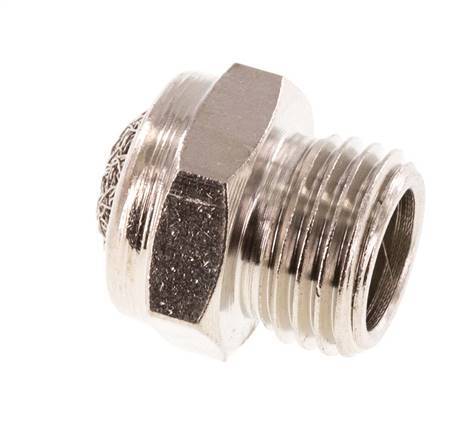 Silenciador Neumático Compacto de Latón Niquelado G1/4'' 1.4301 Malla Metálica [5 Piezas]