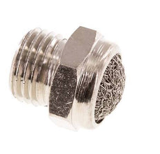 Silenciador Neumático Compacto de Latón Niquelado G1/4'' 1.4301 Malla Metálica [5 Piezas]