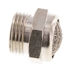 Silenciador Neumático Compacto de Latón Niquelado G3/8'' 1.4301 Malla Metálica [2 Piezas]