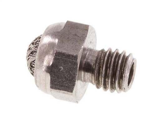 M5 Stainless Steel Compact Pneumatic Muffler 1.4301 Wire Mesh