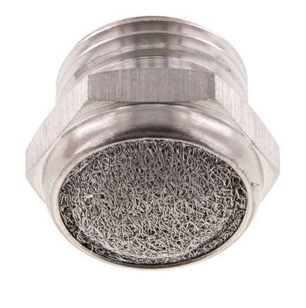G1/2'' Stainless Steel Compact Pneumatic Muffler 1.4301 Wire Mesh