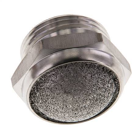 G3/4'' Stainless Steel Compact Pneumatic Muffler 1.4301 Wire Mesh