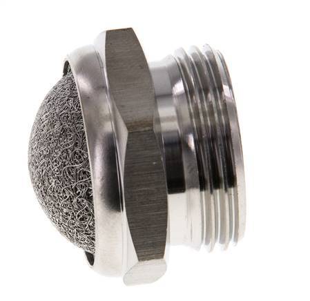 G3/4'' Stainless Steel Compact Pneumatic Muffler 1.4301 Wire Mesh