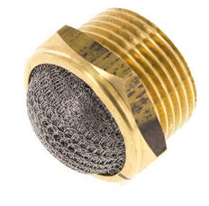 NPT 1'' Brass Compact Pneumatic Muffler 1.4301 Wire Mesh