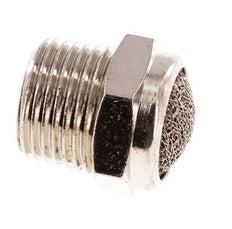 Silenciador Neumático Compacto de Latón Niquelado NPT 3/8'' Malla Metálica 1.4301 [2 Piezas]