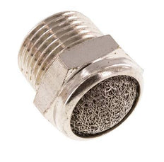 Silenciador Neumático Compacto de Latón Niquelado NPT 3/8'' Malla Metálica 1.4301 [2 Piezas]
