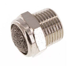 Silenciador Neumático Compacto de Latón Niquelado NPT 3/8'' Malla Metálica 1.4301 [2 Piezas]