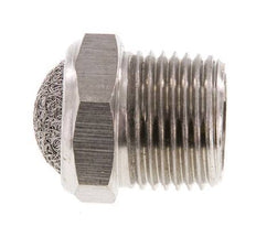 NPT 3/8'' Stainless Steel Compact Pneumatic Muffler 1.4301 Wire Mesh