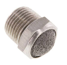 NPT 3/8'' Stainless Steel Compact Pneumatic Muffler 1.4301 Wire Mesh
