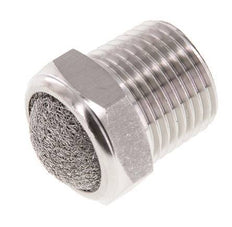 NPT 1/2'' Stainless Steel Compact Pneumatic Muffler 1.4301 Wire Mesh