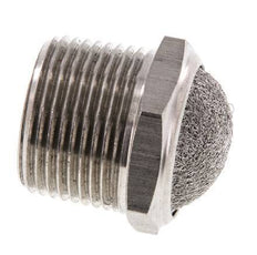 NPT 1'' Stainless Steel Compact Pneumatic Muffler 1.4301 Wire Mesh
