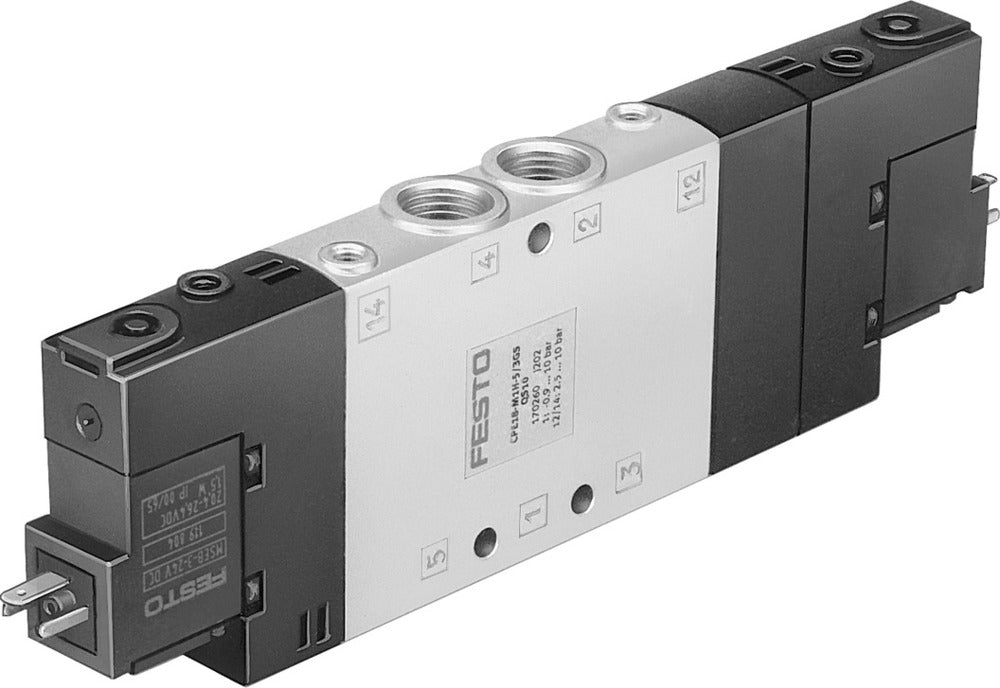 Festo 5/3 Pressurized Air Solenoid Valve G1/4 1300l/min - 170287