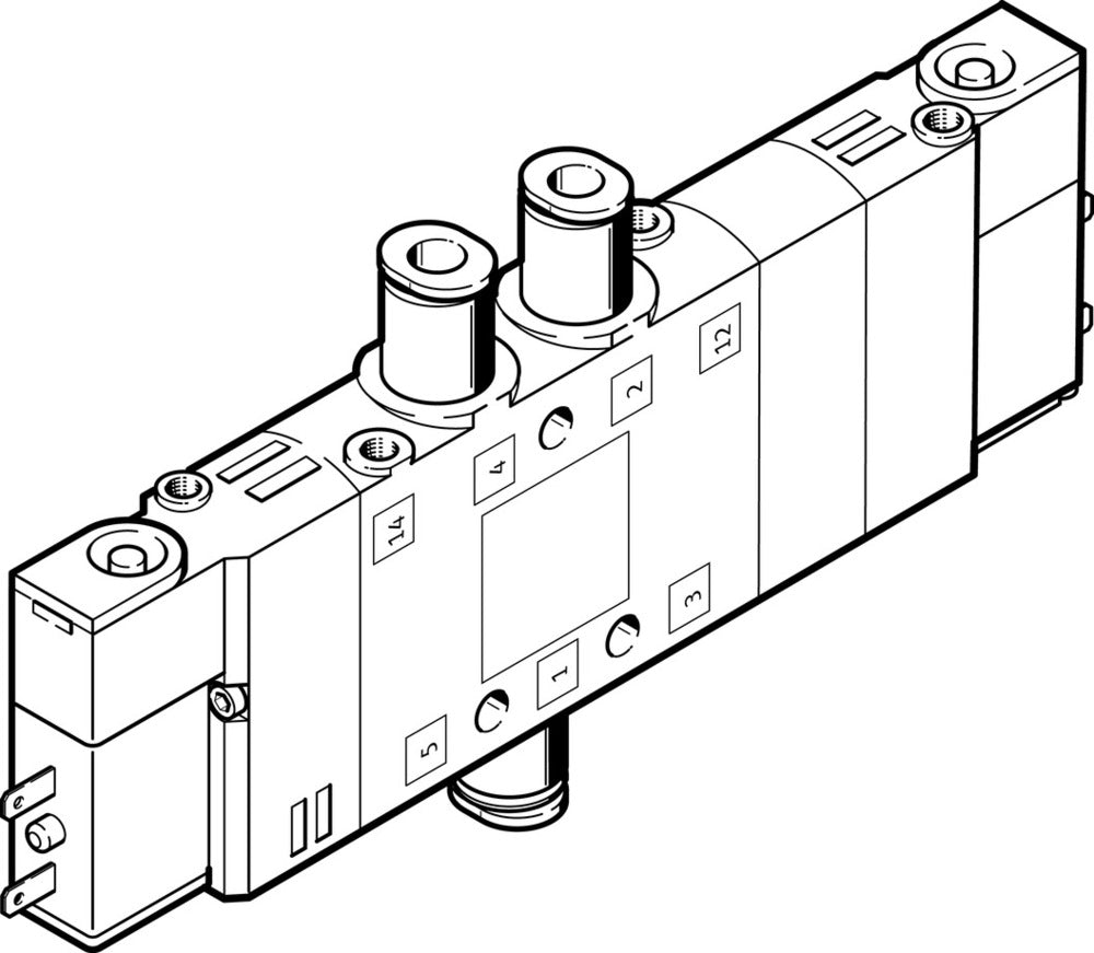 Festo 5/3 NC Air Solenoid Valve QS-8 720l/min - 196904