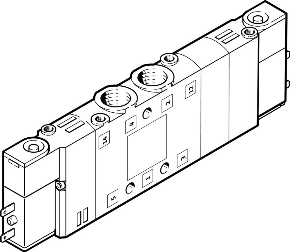 Festo 5/3 NC Air Solenoid Valve G1/8 750l/min - 196938