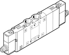 Festo 5/3 NC Air Solenoid Valve M7 350l/min - 550227