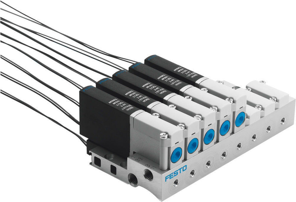 Festo 3/2 NO Monostable Air Solenoid Valve Sub-base 100l/min -0.9 - 8bar/-13 - 116psi - 196140