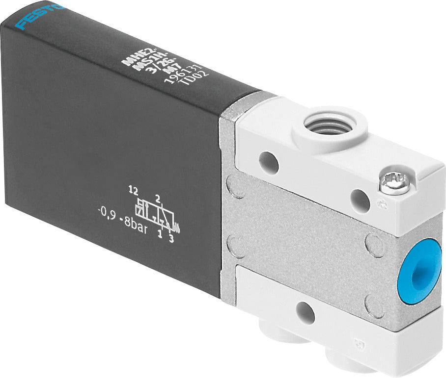 Festo 3/2 NO Monostable Válvula Solenoide De Aire M7 100L/Min -0.9 - 8Bar/-13 - 116Psi - 196151