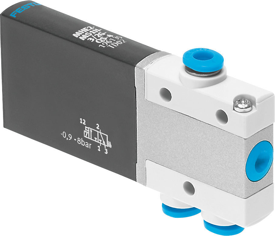 Festo 3/2 NO Monostable Air Solenoid Valve QS-4 100l/min -0.9 - 8bar/-13 - 116psi - 196154