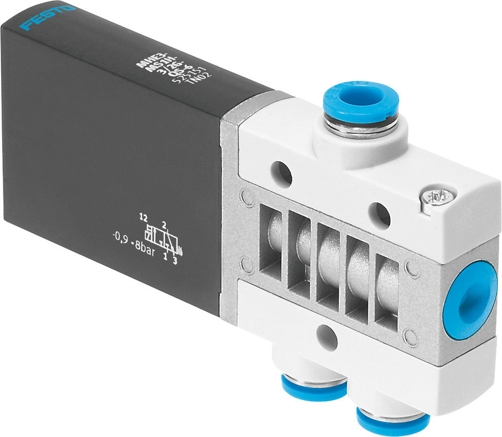 Festo 3/2 NO Monostable Air Solenoid Valve QS-6 200l/min -0.9 - 8bar/-13 - 116psi - 525171