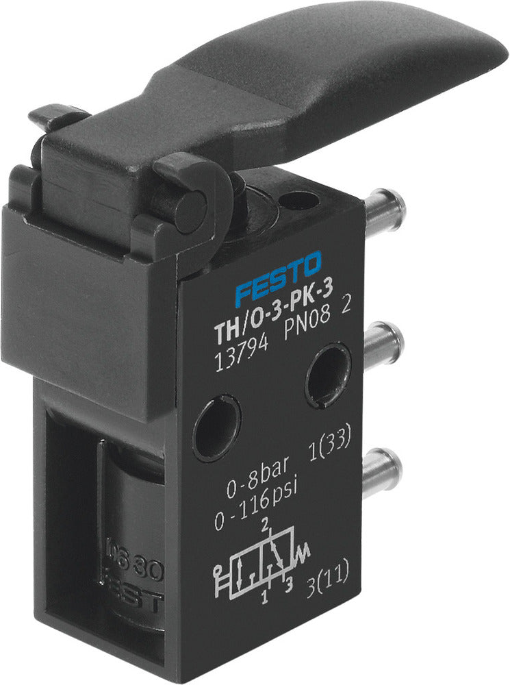 Festo 3/2 NO/NC Monostable Finger Lever Valve PK-3 80l/min - 13794