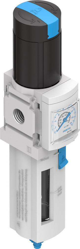 Festo Compressed Air Filter Regulator G1/4'' 0.5-12bar 1500l/min 40µm - 529156