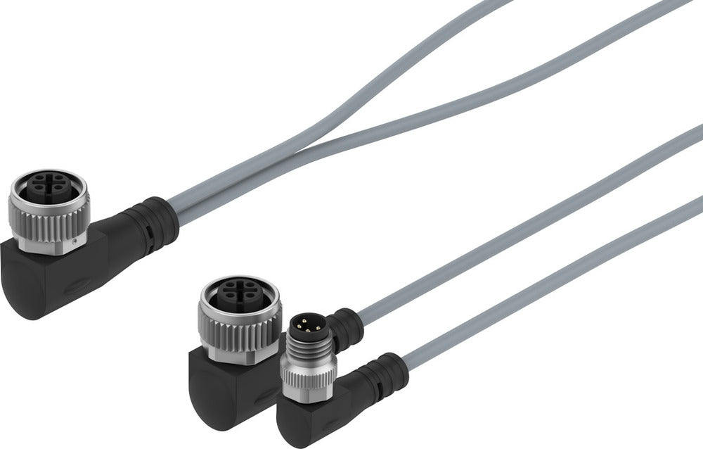 Festo Connecting Cable 2x Angled Socket M12 3-pin/Angled Plug M8 4-pin 0.2m IP65 - 2384165